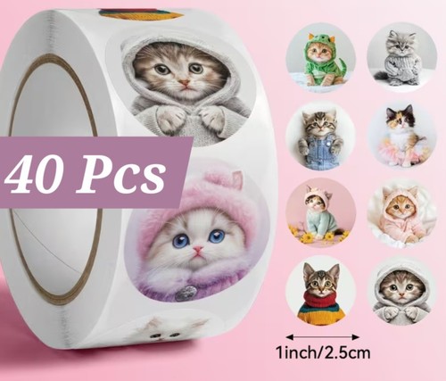 40x simpatici adesivi gattino