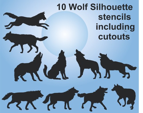 Wolf stencil set sagoma - stencil, di