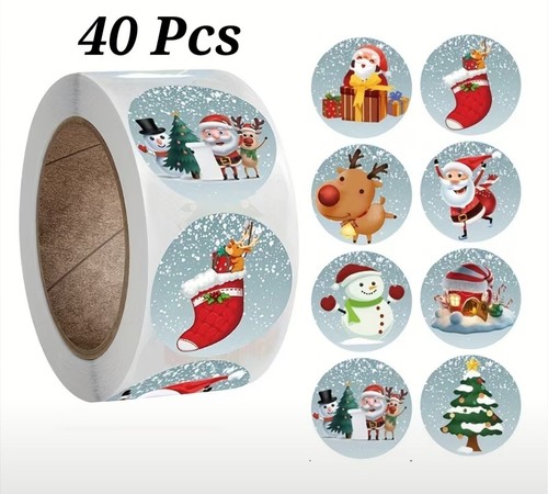 40x babbo natale adesivi - natale,